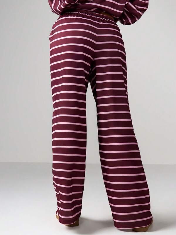 Missguided MISSGUIDED Striped Wide Leg Drawstring Sweatpants
