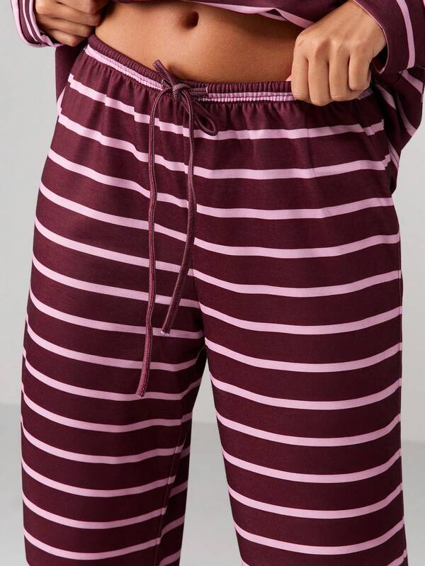 Missguided MISSGUIDED Striped Wide Leg Drawstring Sweatpants