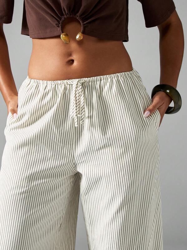 Missguided MISSGUIDED Striped Wide Leg Palazzo Pants