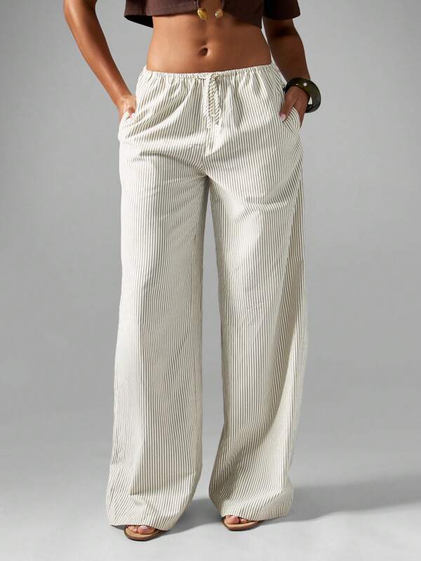 missguided MISSGUIDED Striped Wide Leg Palazzo Pants