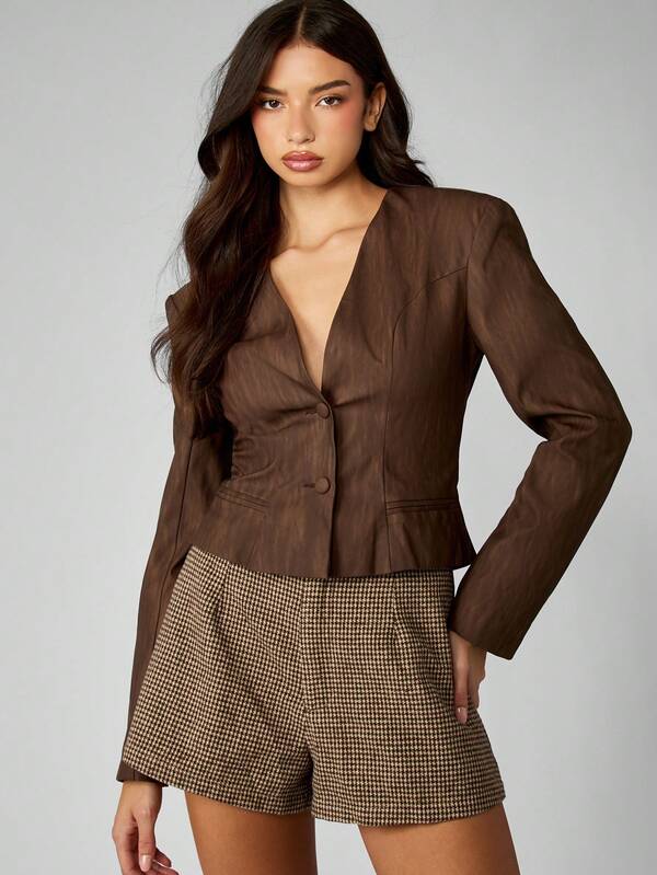 missguided MISSGUIDED Structured Blazer With Button Front And Lapel