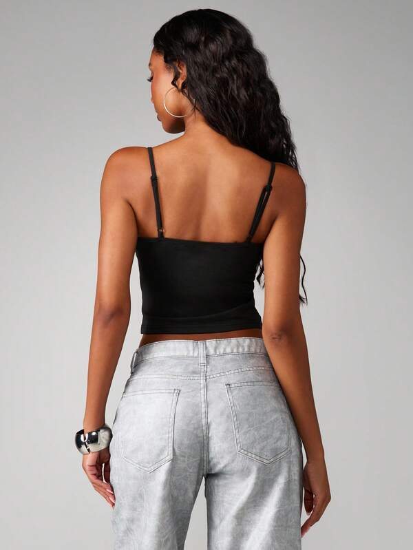 Missguided MISSGUIDED Studded Rhinestone Cami Tank Top