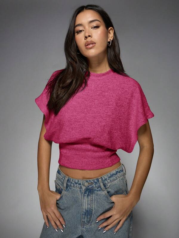 missguided MISSGUIDED Stylish Casual Dolman Sleeves Knitted Top