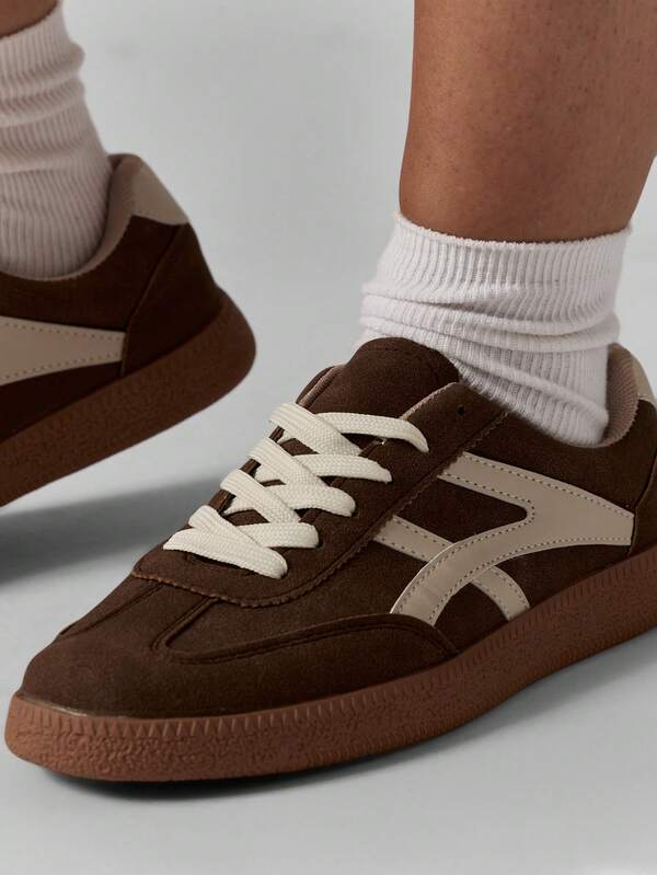 Missguided MISSGUIDED Suede Low Top Sneakers With Gum Sole