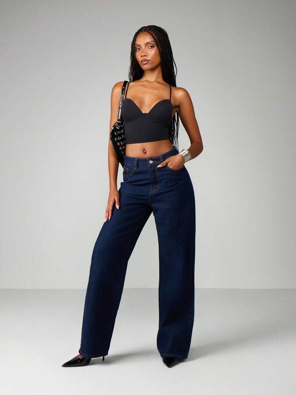 Missguided MISSGUIDED Sweetheart Crop Corset With Straps