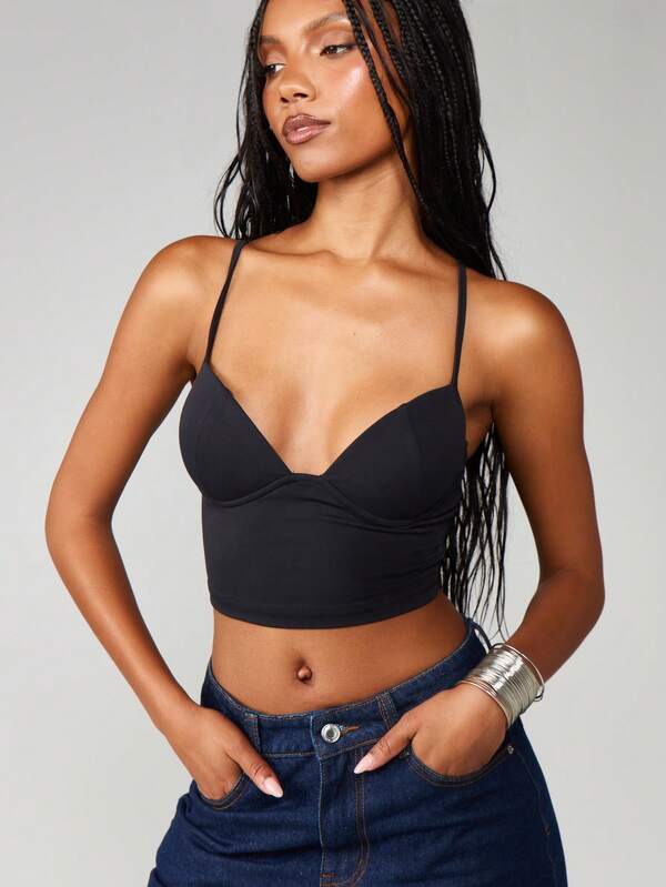 Missguided MISSGUIDED Sweetheart Crop Corset With Straps
