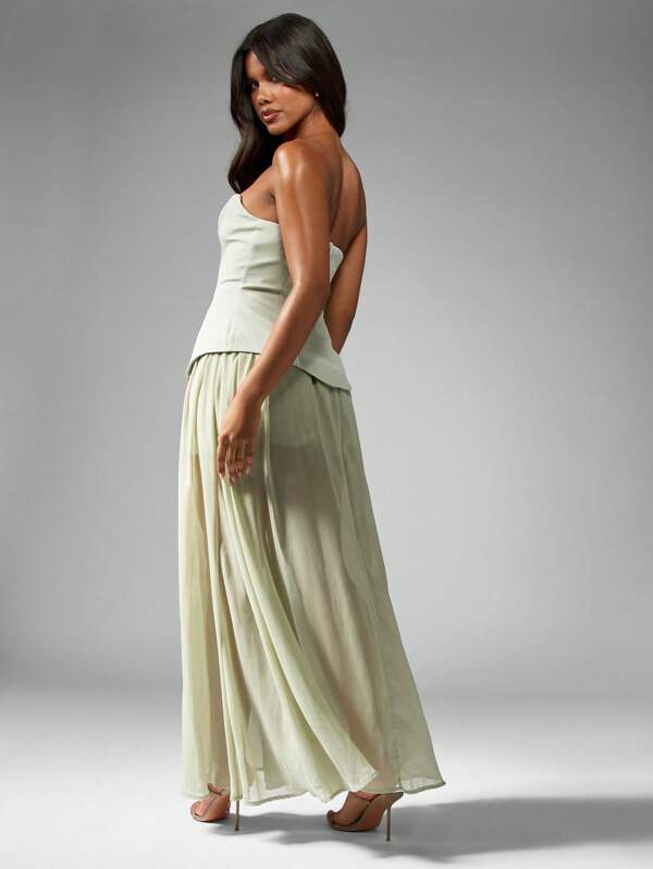 Missguided MISSGUIDED Sweetheart Neckline Corset Maxi Dress