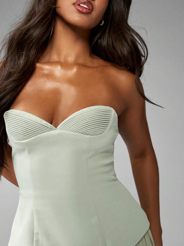 Missguided MISSGUIDED Sweetheart Neckline Corset Maxi Dress