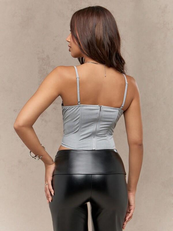 Missguided MISSGUIDED Tailored Cup Bust Detail Spaghetti Straps Corset Top