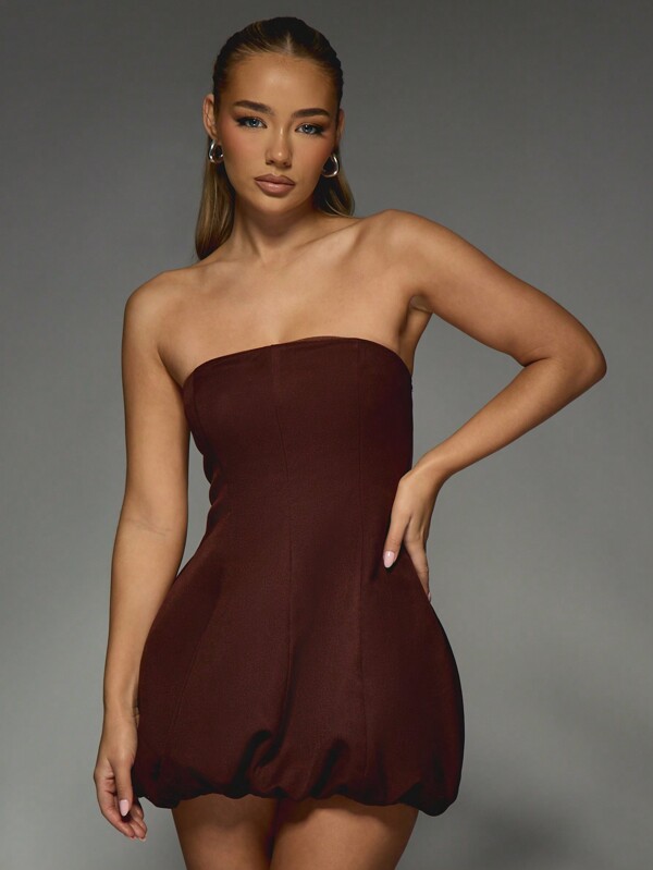 missguided MISSGUIDED Tailored Puffball Bandeau Mini Dress