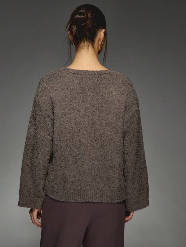 Missguided MISSGUIDED Teddy Borg Knitted Cardigan With Matching Pants