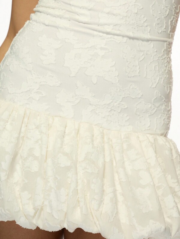 Missguided MISSGUIDED Textured Brocade Puffball Mini Dress With Bubble Hem