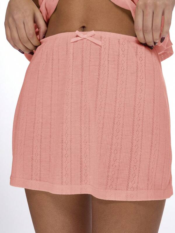 Missguided MISSGUIDED Textured Pointelle Two Piece Loungewear Set