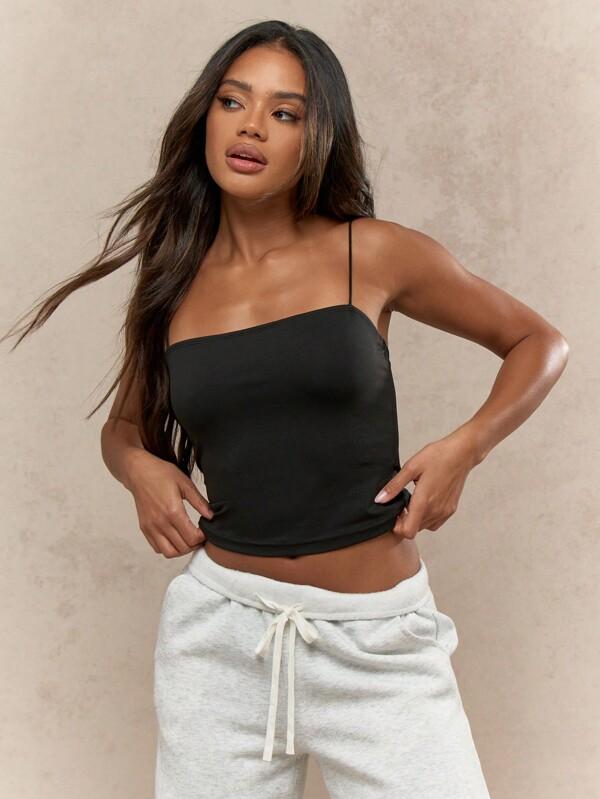 missguided MISSGUIDED Thin Strap Bandeau Cami With Square Neckline