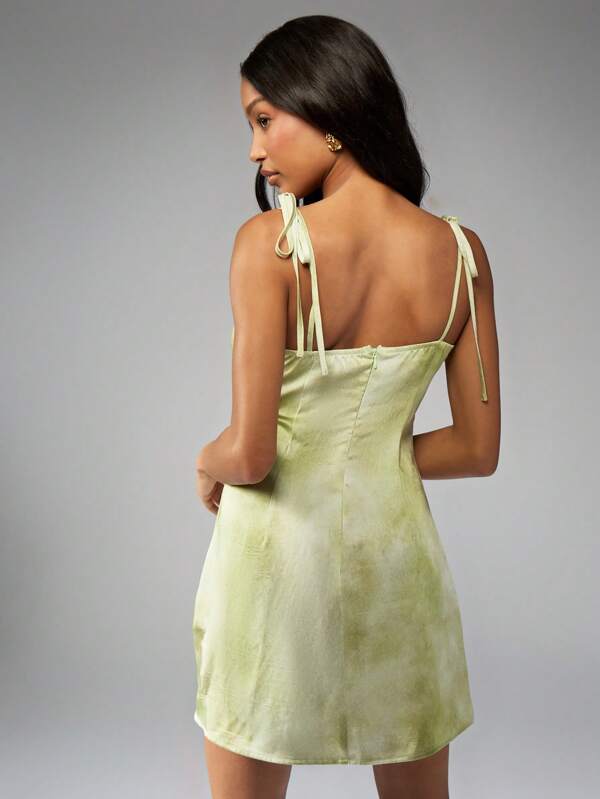 Missguided MISSGUIDED Tie Front Cut-Out A-Line Mini Dress