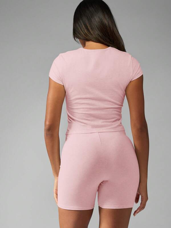 Missguided MISSGUIDED Top And Cycle Short Two Piece Co Ord Set