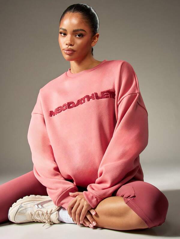 missguided MISSGUIDED Towel Applique Crewneck Sweatshirt With Oversized Fit