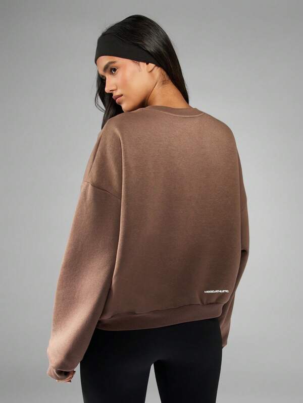 Missguided MISSGUIDED Track And Field Varsity Sweatshirt With Sleeve Graphics