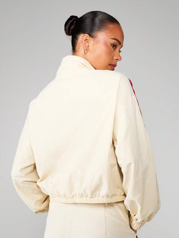 Missguided MISSGUIDED Track Jacket With Red Contrast Piping