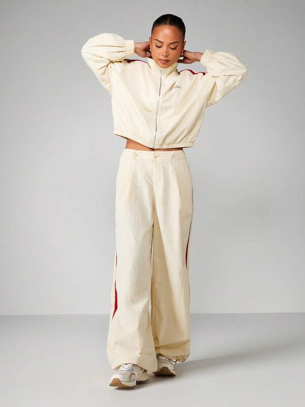 Missguided MISSGUIDED Track Jacket With Red Contrast Piping