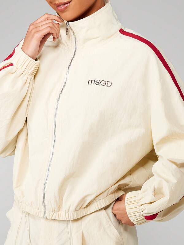 Missguided MISSGUIDED Track Jacket With Red Contrast Piping