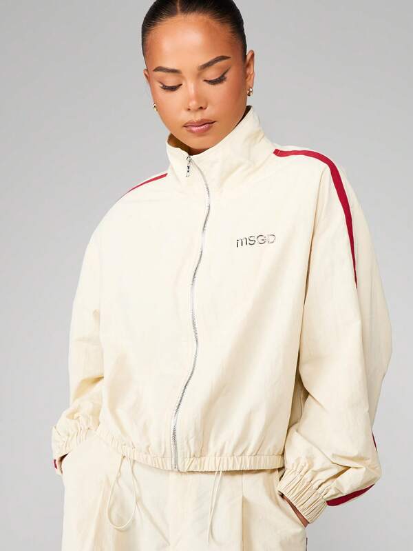 missguided MISSGUIDED Track Jacket With Red Contrast Piping