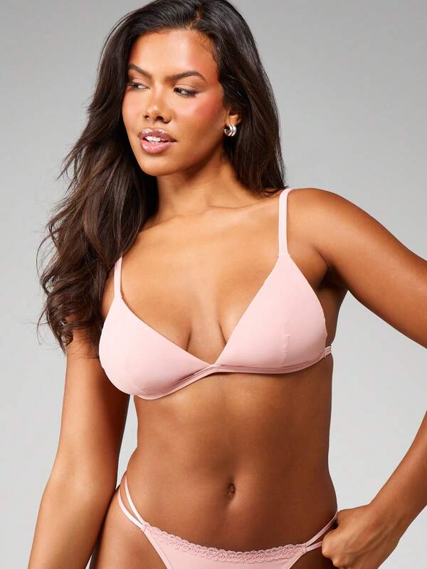 missguided MISSGUIDED Triangle Bralette With Lace Trim