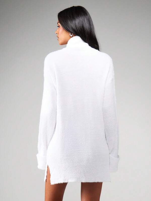 Missguided MISSGUIDED Turtleneck Knit Sweater Dress