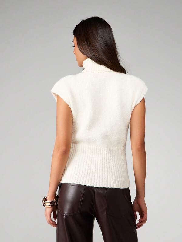 Missguided MISSGUIDED Turtleneck Sweater With Cap Sleeves