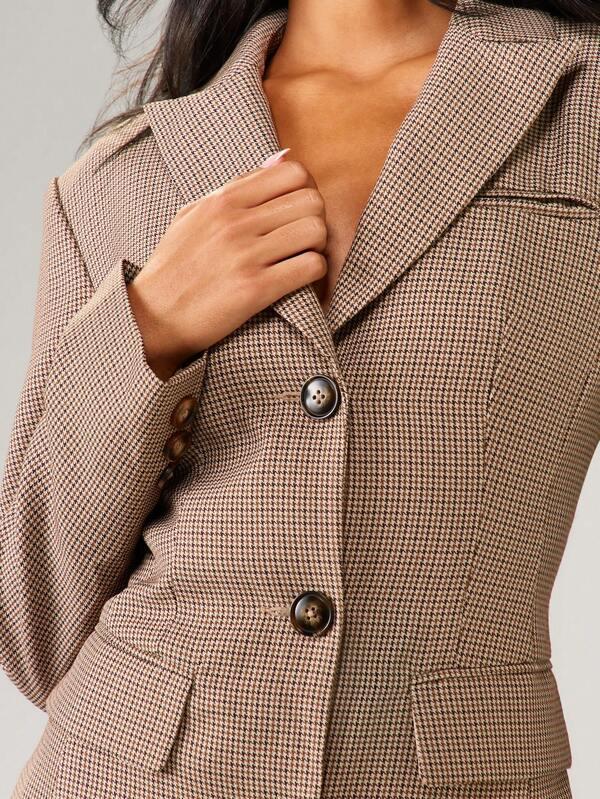 Missguided MISSGUIDED Tweed Blazer Dress With Lapel Collar And Buttons