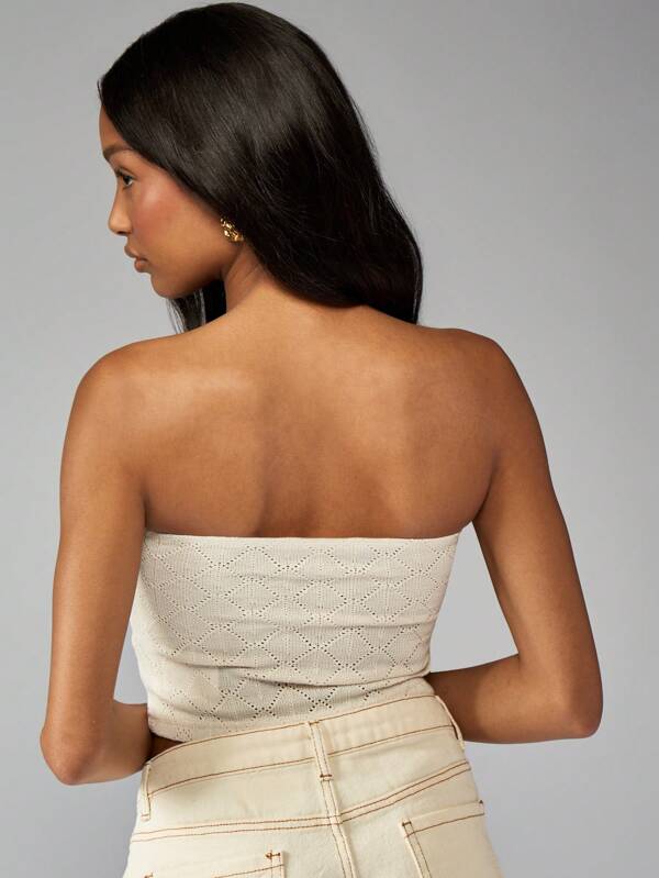 Missguided MISSGUIDED Twist Bust Sweetheart Neckline Knit Crop Top