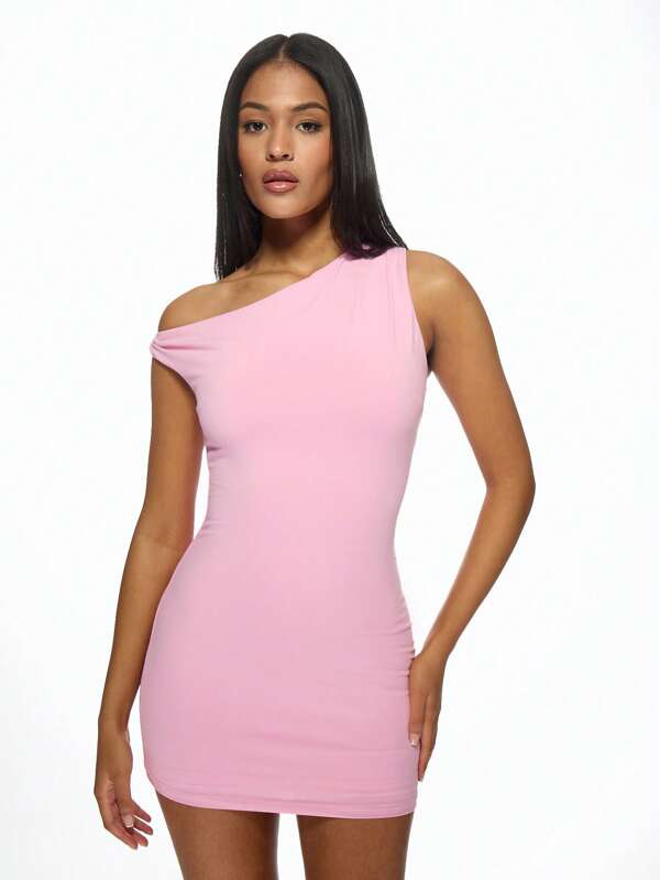 missguided MISSGUIDED Twisted One-Shoulder Bodycon Mini Dress