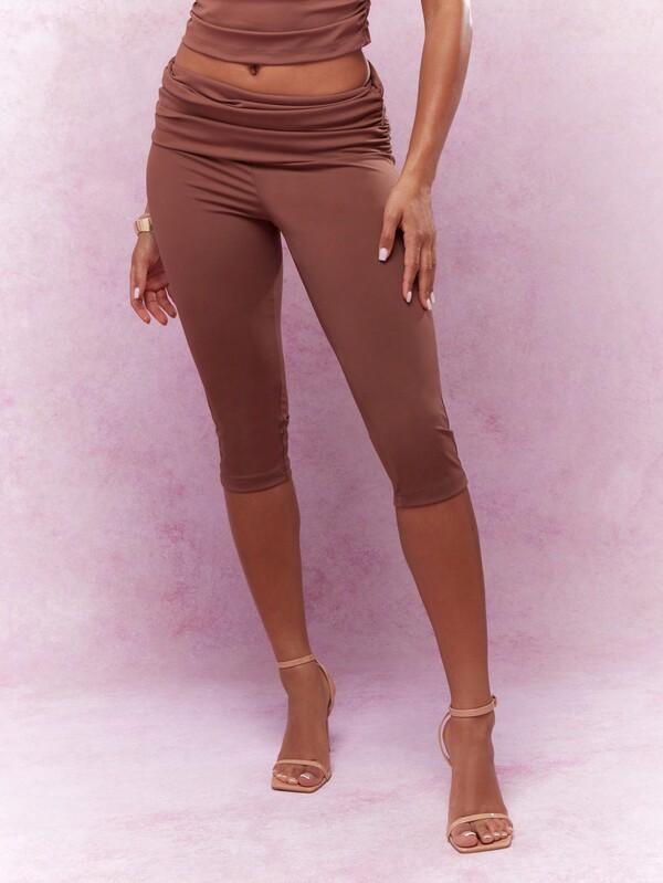 Missguided MISSGUIDED Two-Piece Jersey Ruched Off-Shoulder Capri Outfit