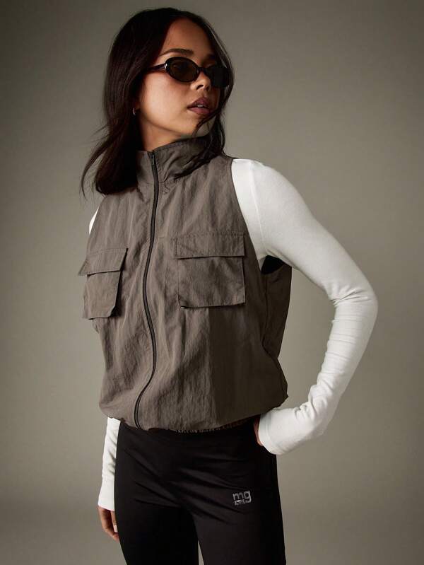 missguided MISSGUIDED Utility Vest With Cargo Pockets
