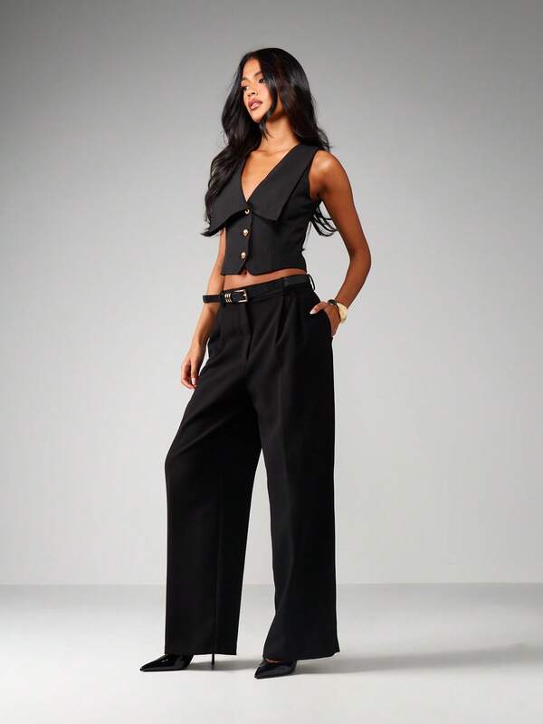 Missguided MISSGUIDED V Neck Waistcoat With Button Details