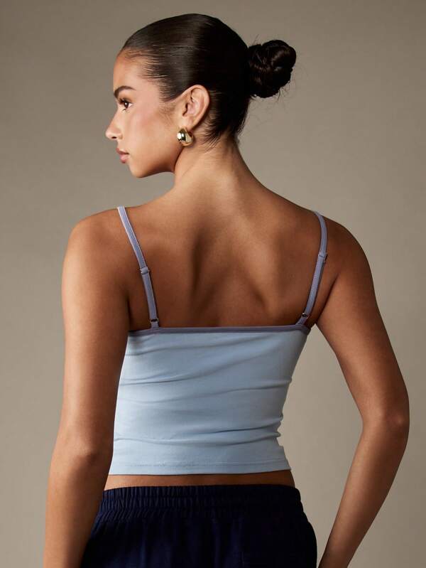 Missguided MISSGUIDED Varsity Athletics Crop Tank With Adjustable Straps