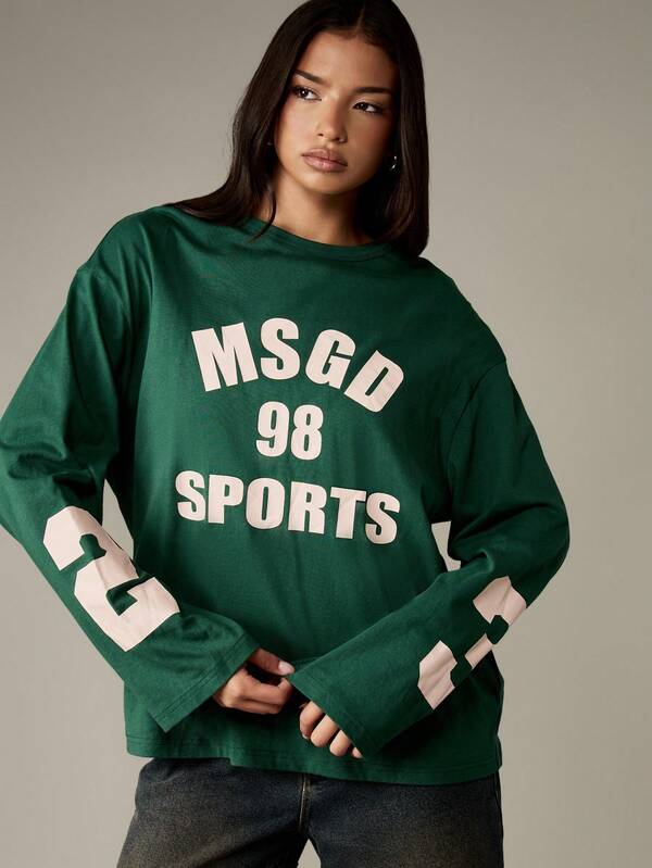 missguided MISSGUIDED Varsity Style T Shirt With Number Print