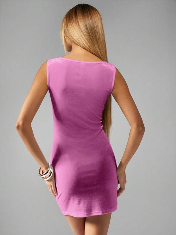 Missguided MISSGUIDED Velvet Sleeveless Bodycon Stretch Mini Dresses