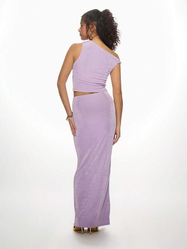 Missguided MISSGUIDED Velvet Two-Piece Outfit Crop Top Maxi Skirt