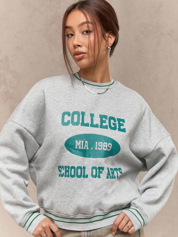 Missguided MISSGUIDED Vintage College School Of Arts Graphic Sweatshirt