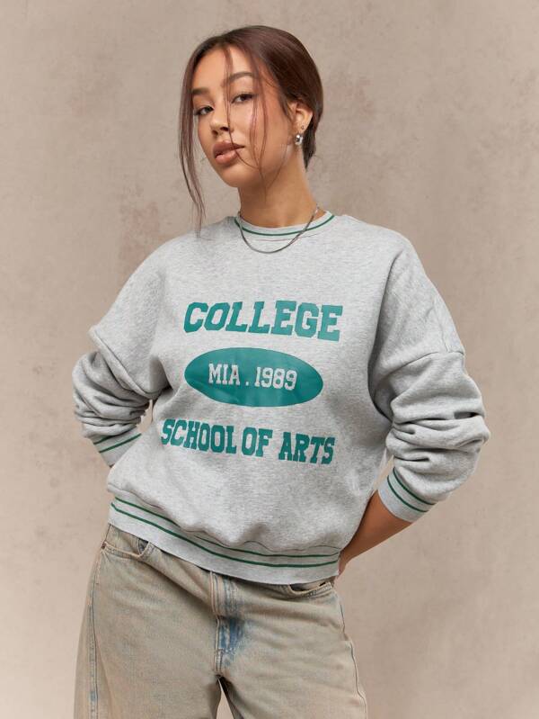 missguided MISSGUIDED Vintage College School Of Arts Graphic Sweatshirt
