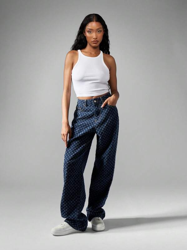 Missguided MISSGUIDED Vintage High Rise Straight Leg Nibble Jeans