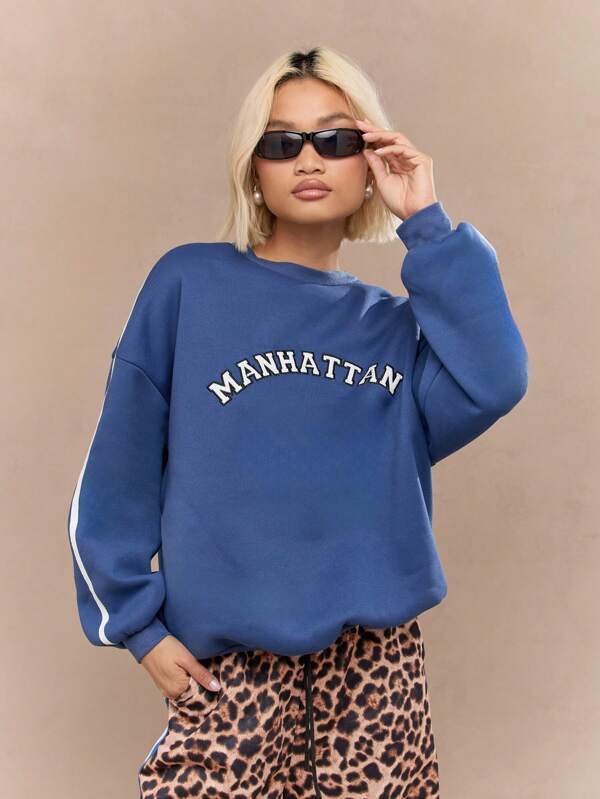 Missguided MISSGUIDED Vintage Oversize Varsity Sweatshirt