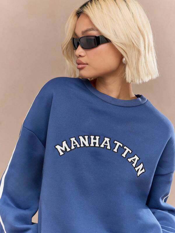 Missguided MISSGUIDED Vintage Oversize Varsity Sweatshirt