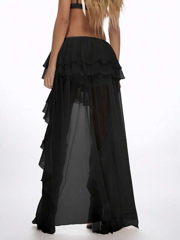 Missguided MISSGUIDED Waterfall High Low Maxi Asymmetrical Skirt