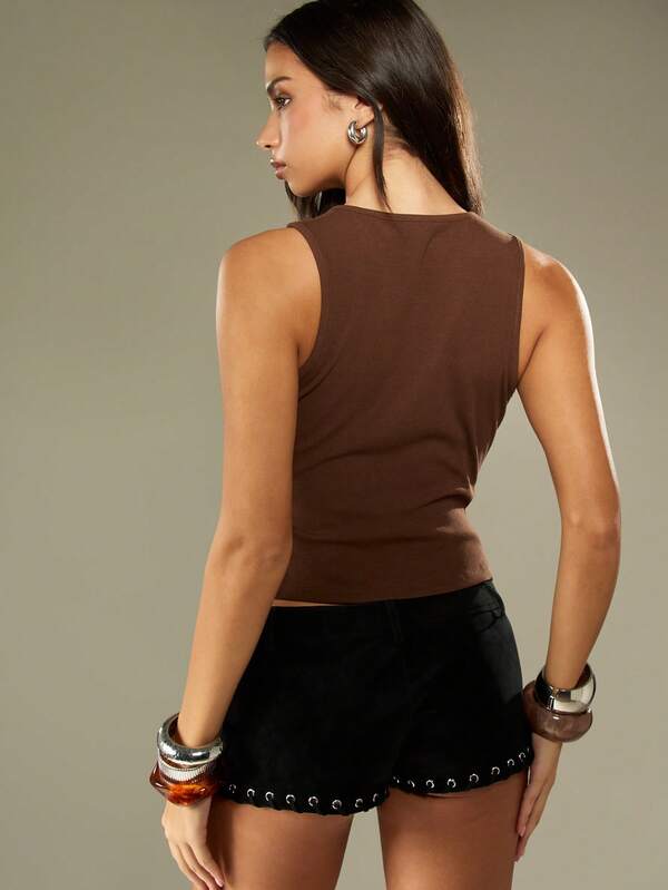 Missguided MISSGUIDED Western Buckle Strap Tank Top