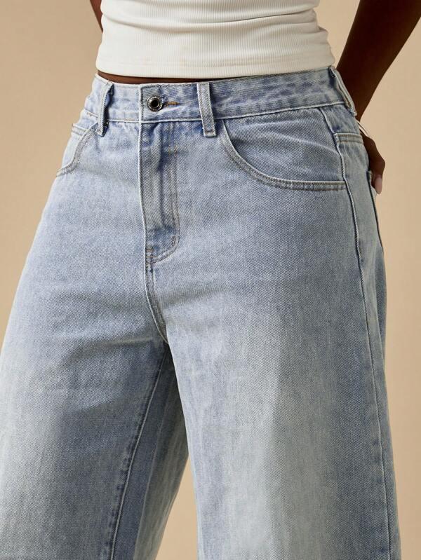 Missguided MISSGUIDED Wide Leg Barrel Cut Denim Jeans With Casual Fit