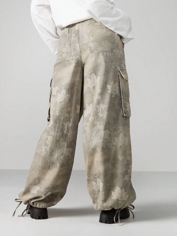 Missguided MISSGUIDED Wide Leg Camouflage Cargo Pants