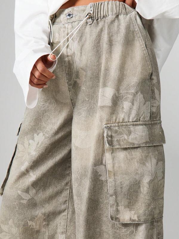 Missguided MISSGUIDED Wide Leg Camouflage Cargo Pants