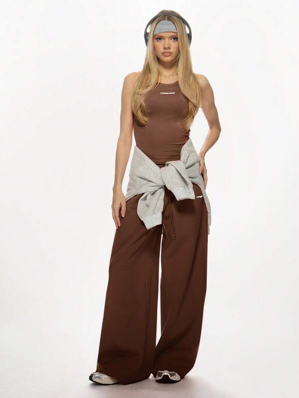 Missguided MISSGUIDED Wide Leg Drawstring Sweatpants With Elastic Waistband